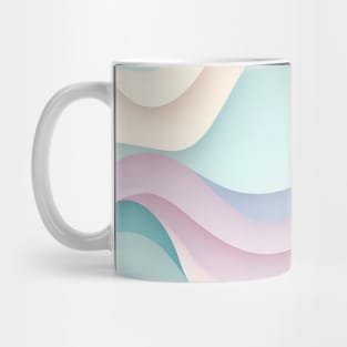 Pattern Flat Illustration Bright Isometric Pastel Colored Waves Mug